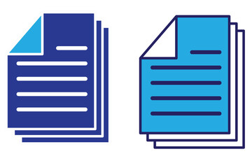 document icon on white background. document sign. flat style. paper icon for your web site design, logo, app, UI. simple 3 page document icon. file symbol.