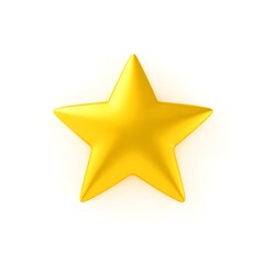 Obraz premium Modern 3D Star Icon Isolated on White Background – Symbol of Success and Quality