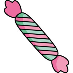 Flat Style Mint Candy Vector Illustration with Cool Green Colors