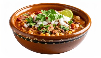 Mexican Chili in Terracotta Bowl.