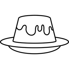 Delicious Flat Style Flan Dessert Illustration