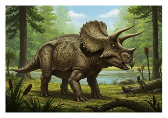 Obraz premium Triassic Titan: Sun-Dappled Dominion