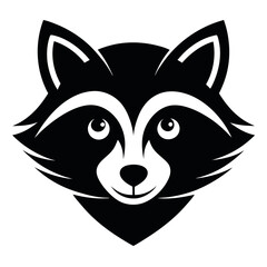 Cute Cartoon Raccoon Head Icons Set design