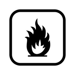 Flammable icon vector symbolizing fire hazard