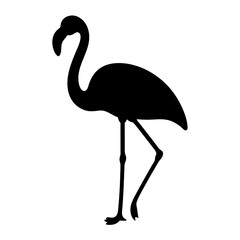 Striking flamingo silhouette against a pristine white backdrop, a minimalist masterpiece