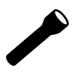 Black and White Flashlight Silhouette for Camping, Power Outages, and Outdoor Use
