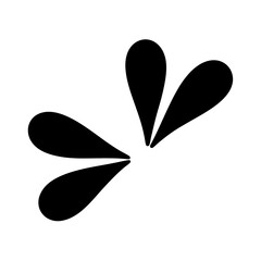 Abstract Silhouette Design with Intersecting Black Shapes on White Background