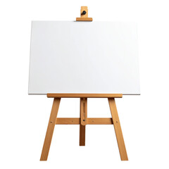 Simple Wooden Easel with Blank Canvas: Isolated on Transparent Background png