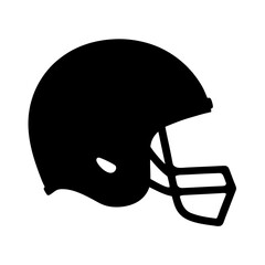 Silhouette of an American football helmet offering protection to the players
