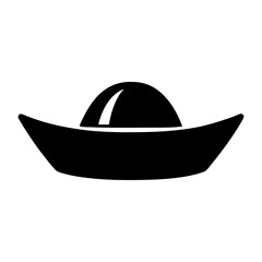 Black and white image of a classic paper boat shaped hat design