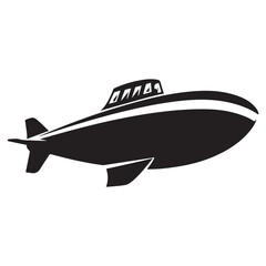 Submarine silhouette vector illustration isolated on a white background