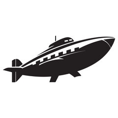 Submarine silhouette vector illustration isolated on a white background