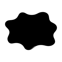 Abstract Black Blob Shape with Curvy Edges on a White Background