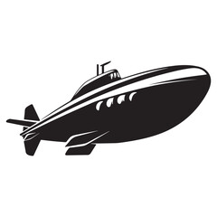 Submarine silhouette vector illustration isolated on a white background