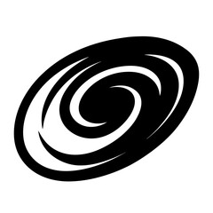 Black and White Abstract Ellipse Shape with Curved Lines Illustration
