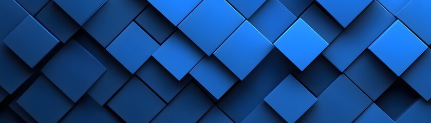 Fototapeta premium Abstract geometric pattern of deep blue squares.