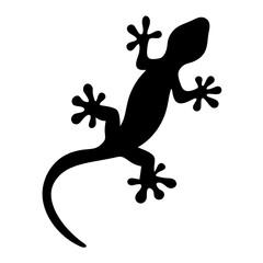 Obraz premium Simple Gecko Silhouette Illustration on White Background with Visible Toe Pads