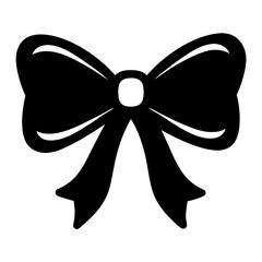 Elegant Silhouette of a Ribbon Bow, Symbolizing Celebration and Gift Giving