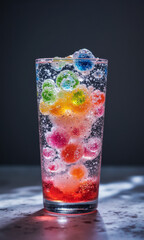 Dramatic Retro "Lava Lamp" Effect Drink with Moving Oil Droplets & Backlight