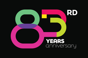Flat Colorful Anniversary Number 80s_83a