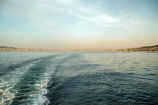 View of the sea from and land of maltepe kartal district  in istanbul