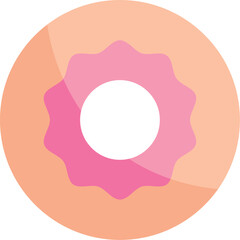 Flat Style Donut Vector Illustration with Colorful Glaze