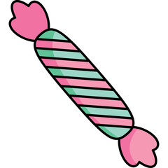 Flat Style Mint Candy Vector Illustration with Cool Green Colors