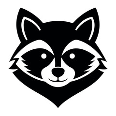 Cute Cartoon Raccoon Head Icons Set design