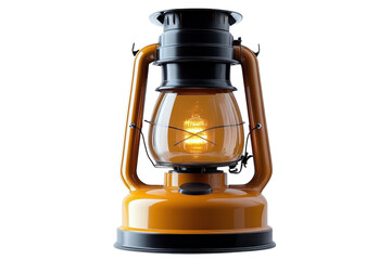 Nostalgic glow from a vintage oil lantern casting a warm and inviting light reminiscent of on transparent background