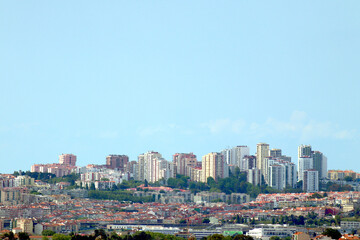 Obraz premium View over buildings and skyscrapers.
