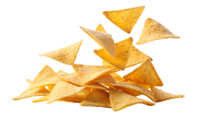 nachos and salsa dip isolated on white background. PNG Transparent file type with high definition quality And vibrant color grading Available.