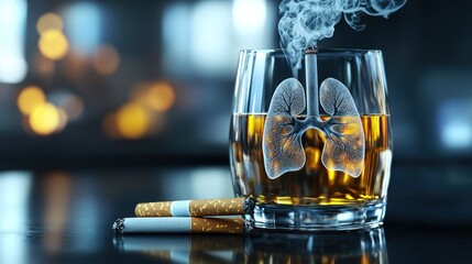 Harmful Habits: A Visual Depiction of the Dangers of Smoking and Alcohol Consumption