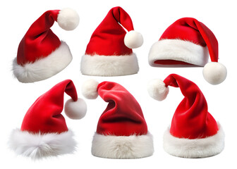 Santa hat. Marry Christmas and New Year concept. Isolate, cutting out
