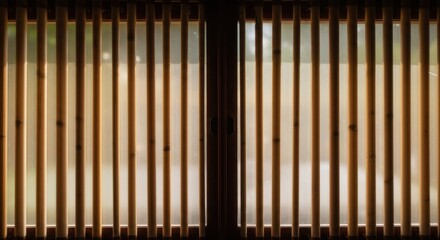 Window with Vertical Blinds Allowing Soft Light Filtering Through Creating Calm Atmosphere and Privacy in Modern Interior Setting
