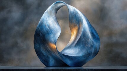 Abstract blue sculpture