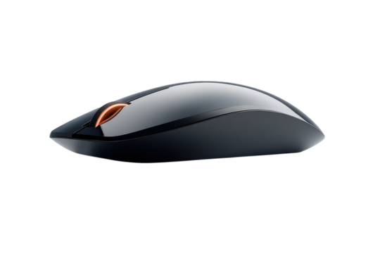 The sleek modern computer mouse a gateway to digital adventures bathed in elegant shadows on transparent background