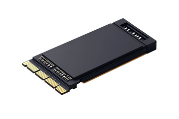 Unveiling a sleek modern NVMe SSD the future of high speed storage promising lightning fast on transparent background