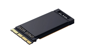 Unveiling a sleek modern NVMe SSD the future of high speed storage promising lightning fast on transparent background