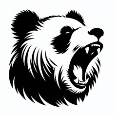 Naklejka premium panda silhouette image