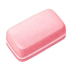 Pink eraser isolated on white background