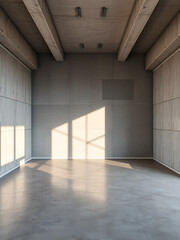Obraz premium Modern empty room with concrete walls and floor