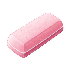 Pink eraser isolated on white background