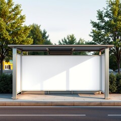 Bus tram stop shelter white empty place for street ads advertisement board mock up mockup signage bus stop billboard blank mockup display empty poster advertising