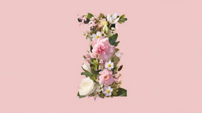 Floral letter I design (4)
