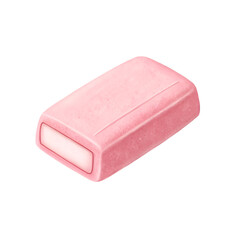 Pink eraser isolated on white background