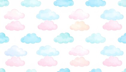 Pastel Cloud Seamless Pattern.