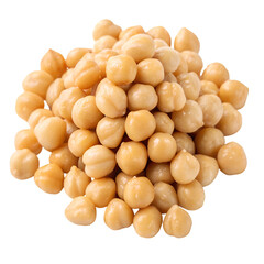 Pile of boiled chickpeas isolated on white background