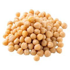 Pile of boiled chickpeas isolated on white background
