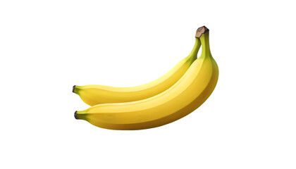 Two ripe yellow bananas, side by side, perfect for showcasing healthy eating, fresh fruit, and tropical flavors in vibrant food photography.