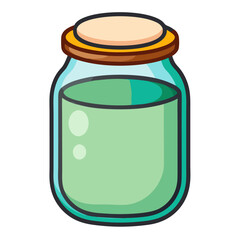Hand Drawn Mason Jar Bottle Vector Clipart. for label mockups, cafe menu elements, organic product packaging, and decorative graphics.

